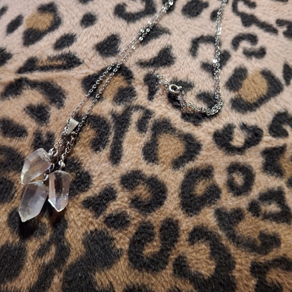 Crystal Pendant Silver Necklace